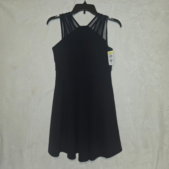 Nickie Lew Other - Nickie Lew Black Mesh Neckline Fit Flare Dress Kids Size 14 Party Formal